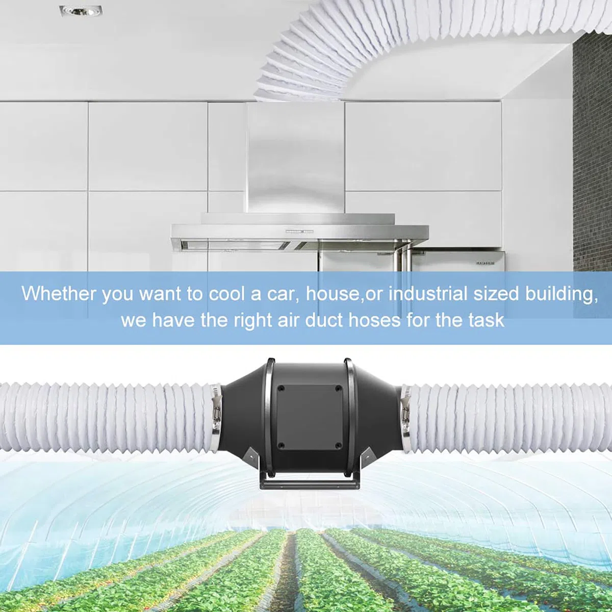 Ø 100 mm Tubo Flexible de Salida de Aire 6 m Tubo Aire Flexible di Aluminio PVC para Extractor de Aire Climatización Secadora Conducto de Aire de Ventilación Sistemas con 2 Abrazaderas