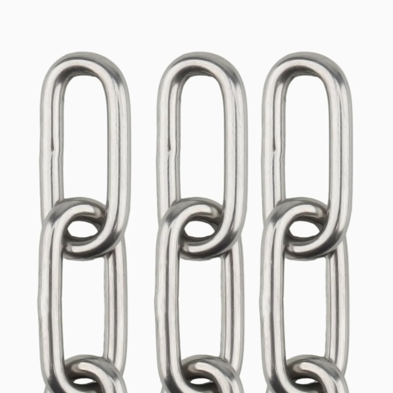 Cadena de acero inoxidable de 10 m x 3 mm, eslabones soldados, cadena de acero inoxidable, cadena de eslabones cortos, para bricolaje, cadena giratoria, secado de la cadena de la ropa