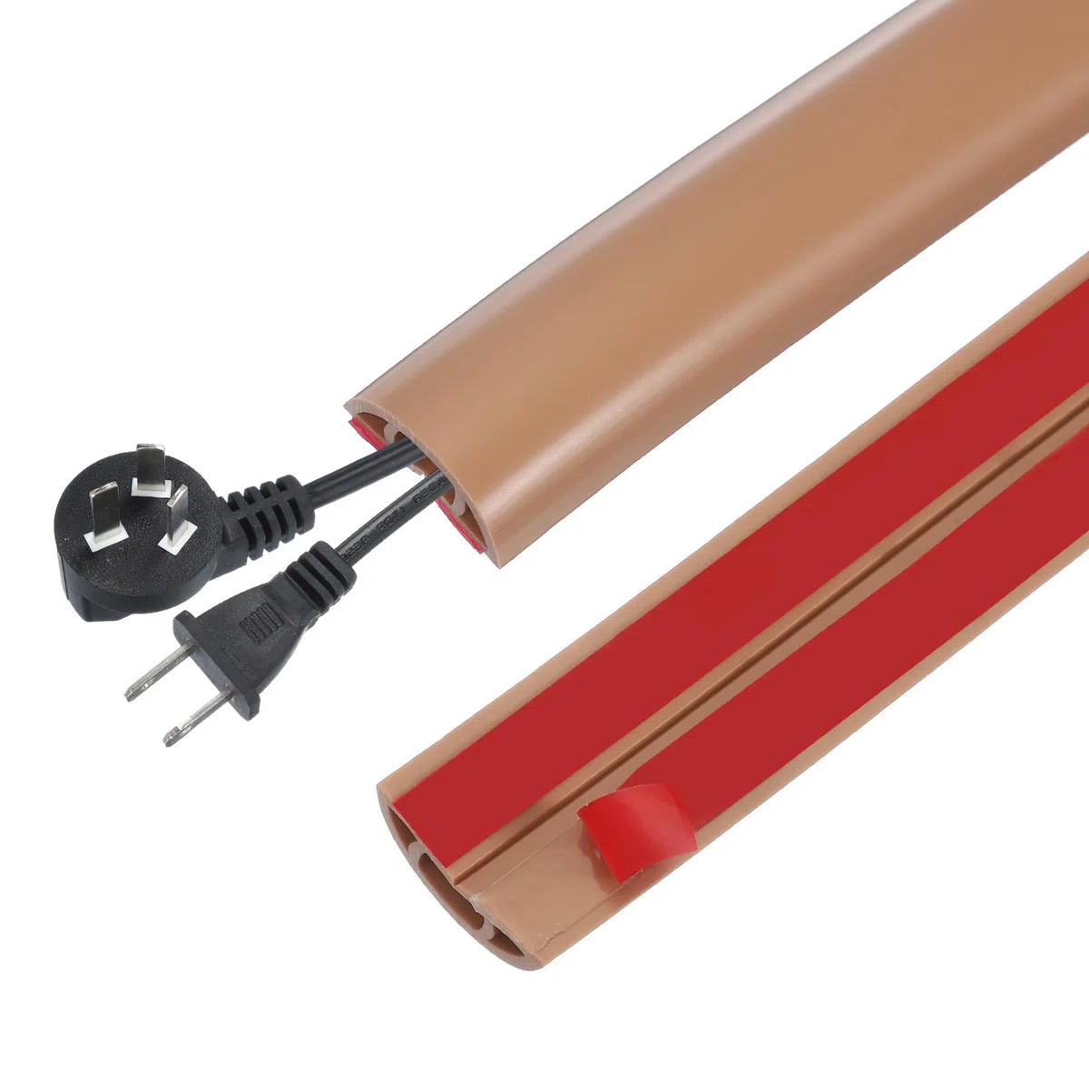 PATIKIL Canaletas para Cables Adhesiva, 2cm x 3 Metros PVC Pasacables Protector de Suelo Cable Cubierta Flexible Ocultador para Hogar Escritorio Oficina Almacenes, Marrón