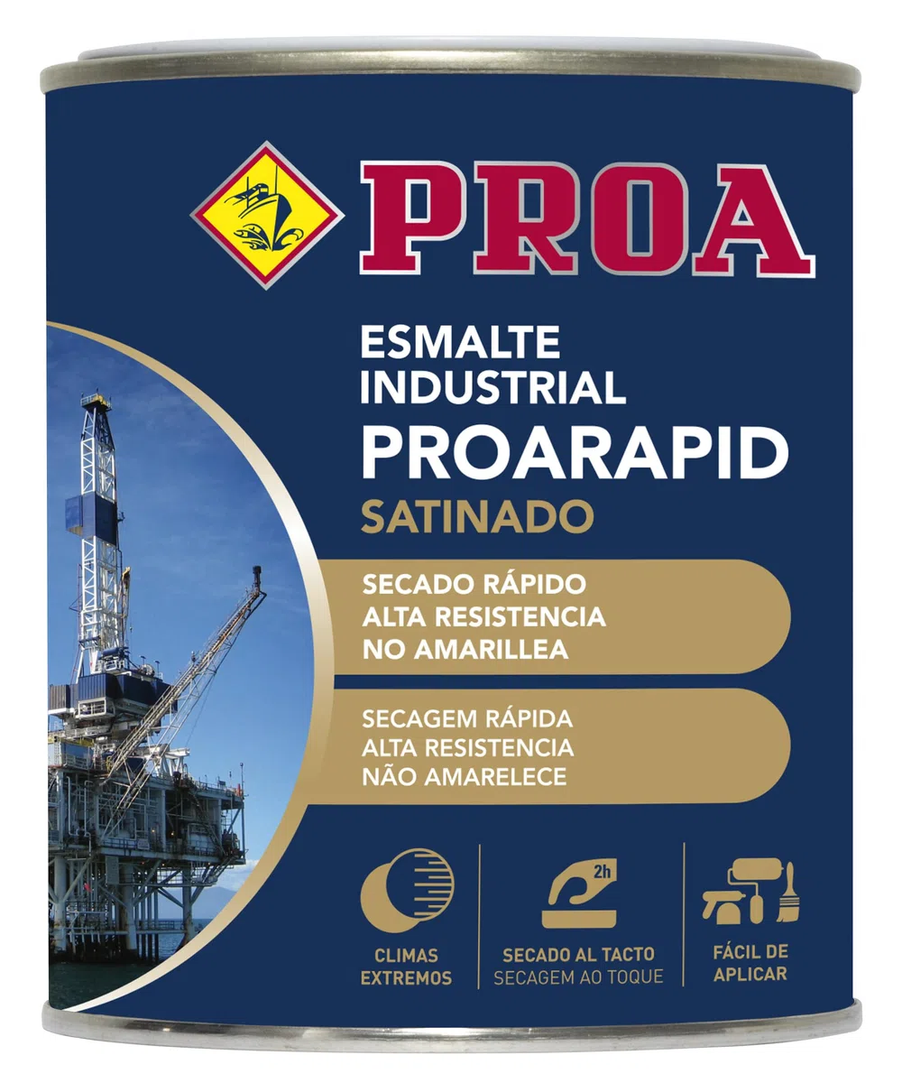 ESMALTE INDUSTRIAL PROARAPID. Blanco. 750 ML. Satinado. Esmalte de secado rápido y gran dureza. PROA