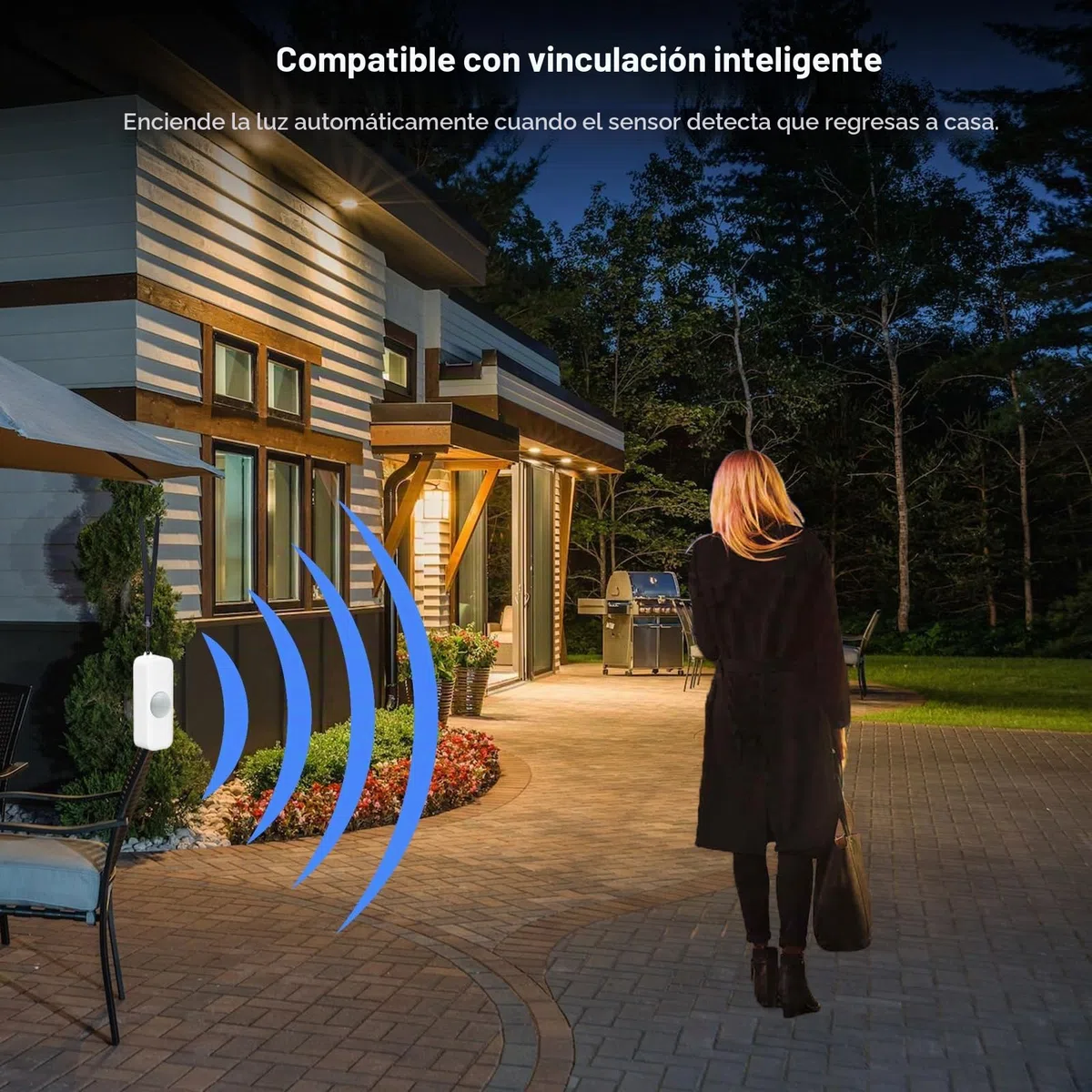 Sensor de movimiento Smart, WiFi sensor de movimiento PIR infrarrojo para sistema de alarma, detector de sensor de contacto con monitor remoto de la app, notificación de alerta, compatible Alexa. 2PCS