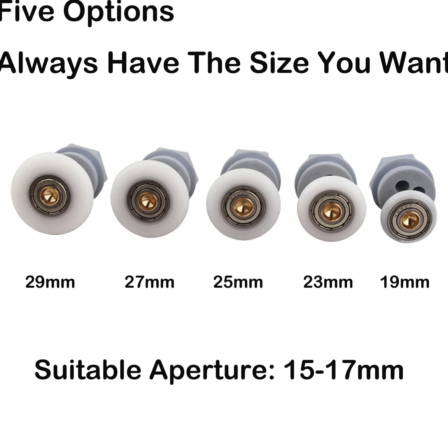 Qikuver Ruedas para Puerta de Ducha, 4 Piezas Rodillo de Repuesto para Puerta de Vidrio para Baño, Barra de Cobre, para Puerta Corredera De Cristal Baño (25MM)