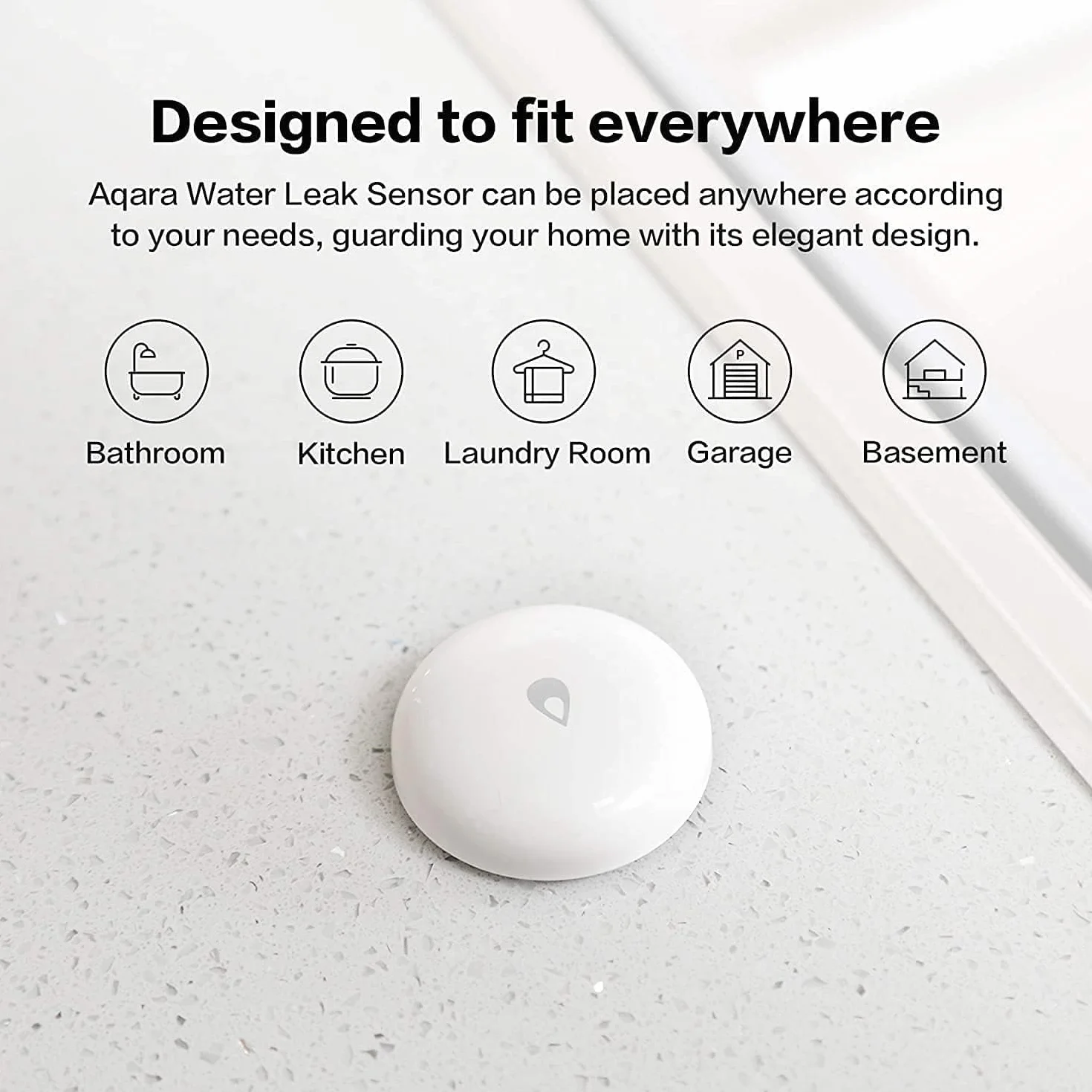 Aqara Sensor de Inundación, Requiere AQARA HUB, Mini Detector de Agua Inalámbrico para Sistema de Alarma y Domótica, para Cocina, baño y Sótano