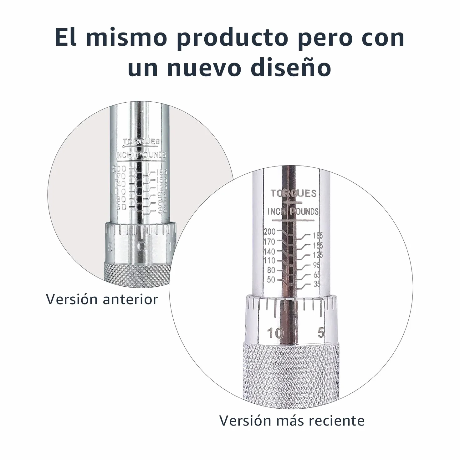 Amazon Basics Llave de trinquete dinamométrica de 1/4 pulgadas , 3.95-22.5 Nm, 35-200 in.-lb