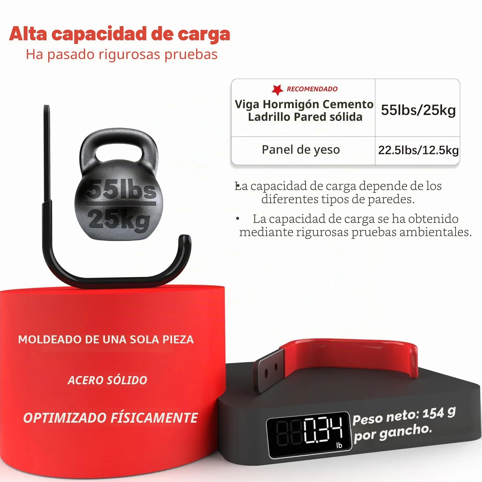 10cm Ganchos Pared, Resistentes para Garaje, Ganchos para Colgar Almacenamiento, en J Soporte Herramientas Pared Multiusos, Ganchos para Colgadores para Equipo Deportivo (2 Piezas, 25 kg)