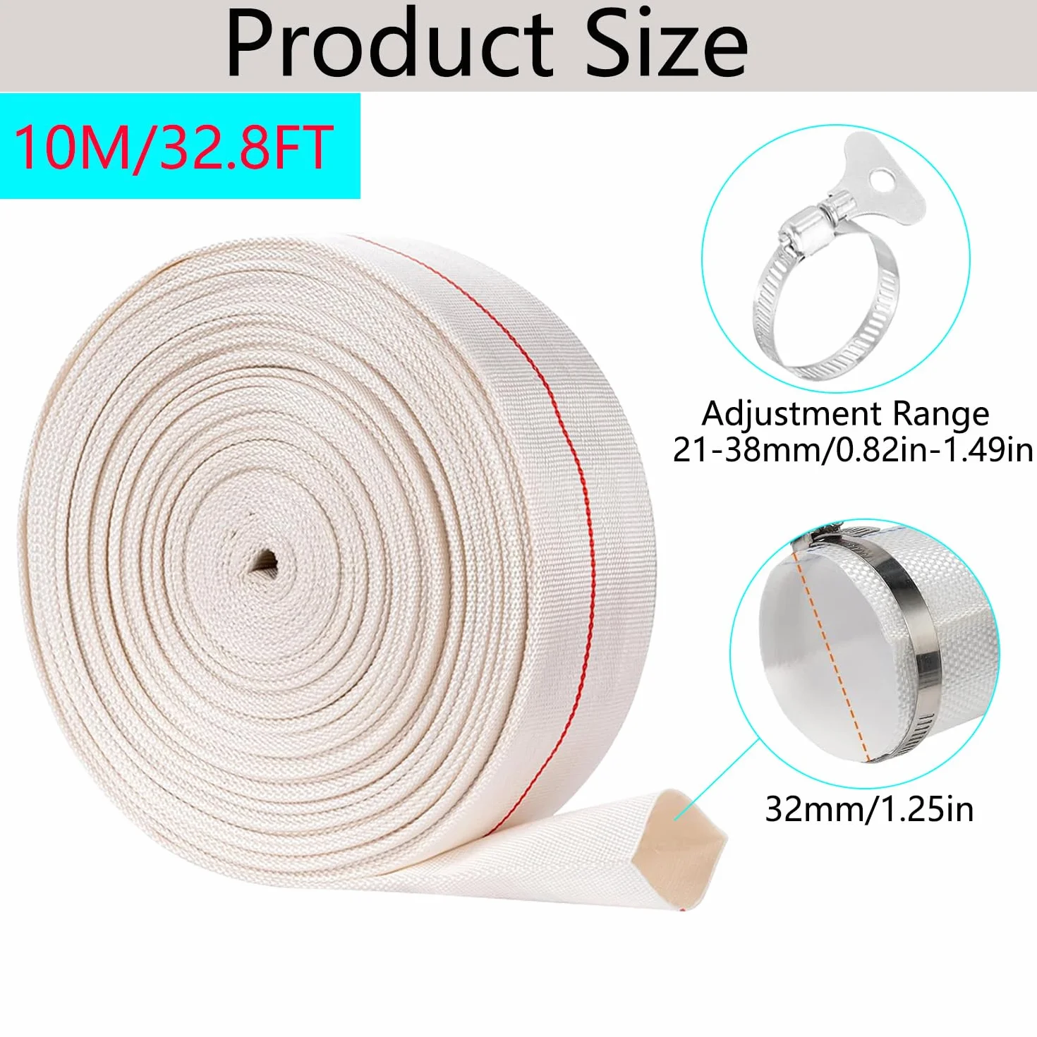 Manguera Plana Ø 1 1/4 (32mm) Mangueras Planas 10M Manguera de Evacuación para Bomba de Agua Sumergible o Bomba Aguas Sucias (32mm, 10)