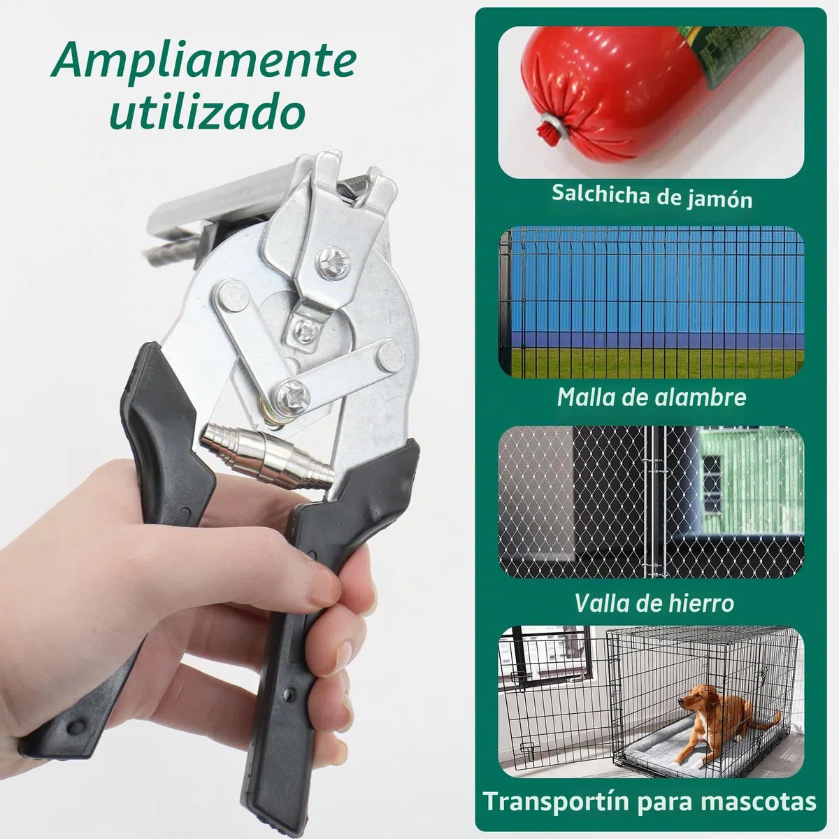Alicates para salchichas con 600 clavos M, alicates para salchichas, alicates para anillos Hog, adecuado para vallas, jaulas y muebles