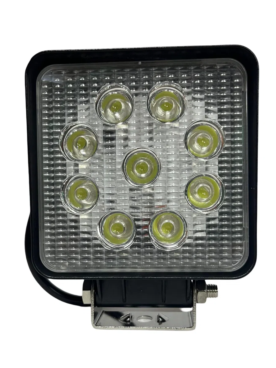 Faro de Trabajo LED Rectangular 27W, 9 LEDs 2160 lúmenes, IP68 Impermeable 10-30V | Lámpara de Trabajo para Off-Road, Tractor, Camión, 4x4, Coches | Foco Exterior 12V/24V, Luz Blanca, 30,000 horas