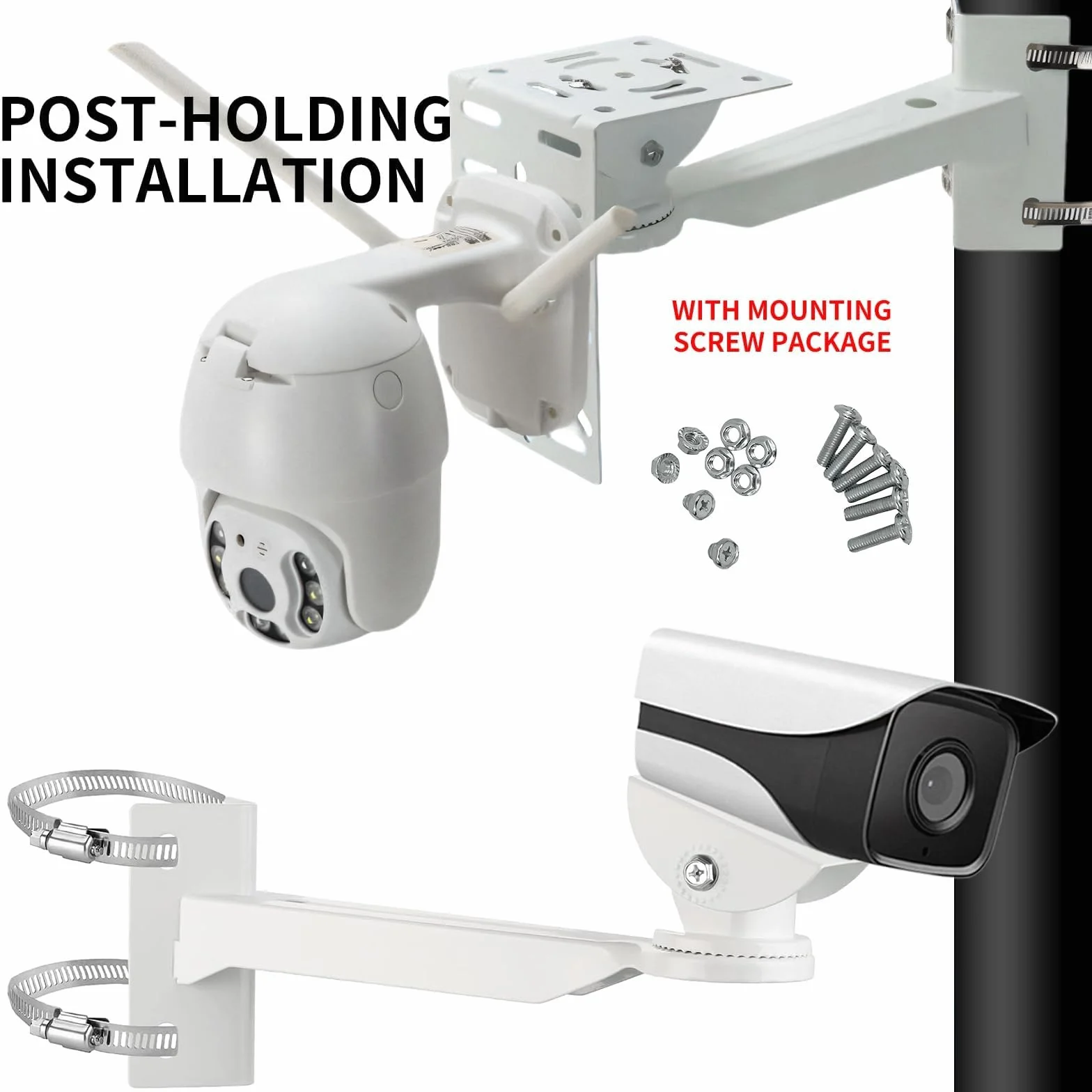 Soporte Ajustable para Cámara de Vigilancia Exterior, Ofrece un ángulo Múltiple Ajustable para una Instalación fácil y Versátil, Ideal para Cámaras de Seguridad y Videovigilancia
