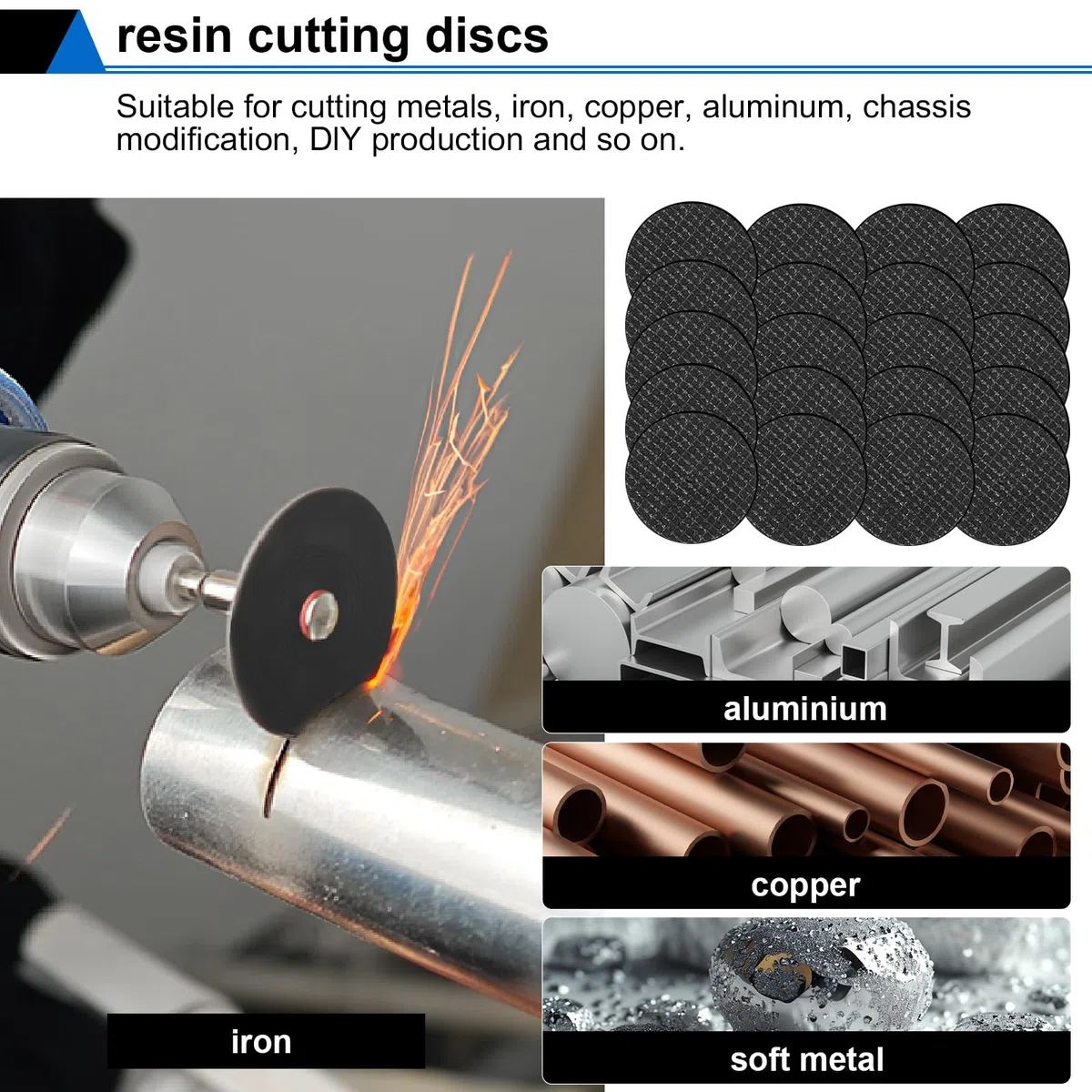 Kit de 45 ruedas de corte gupawix para herramientas giratorias Dremel, discos de corte de diamante, sierra circular HSS, ruedas de corte de fibra de vidrio con 6 mandriles, accesorios de herramientas