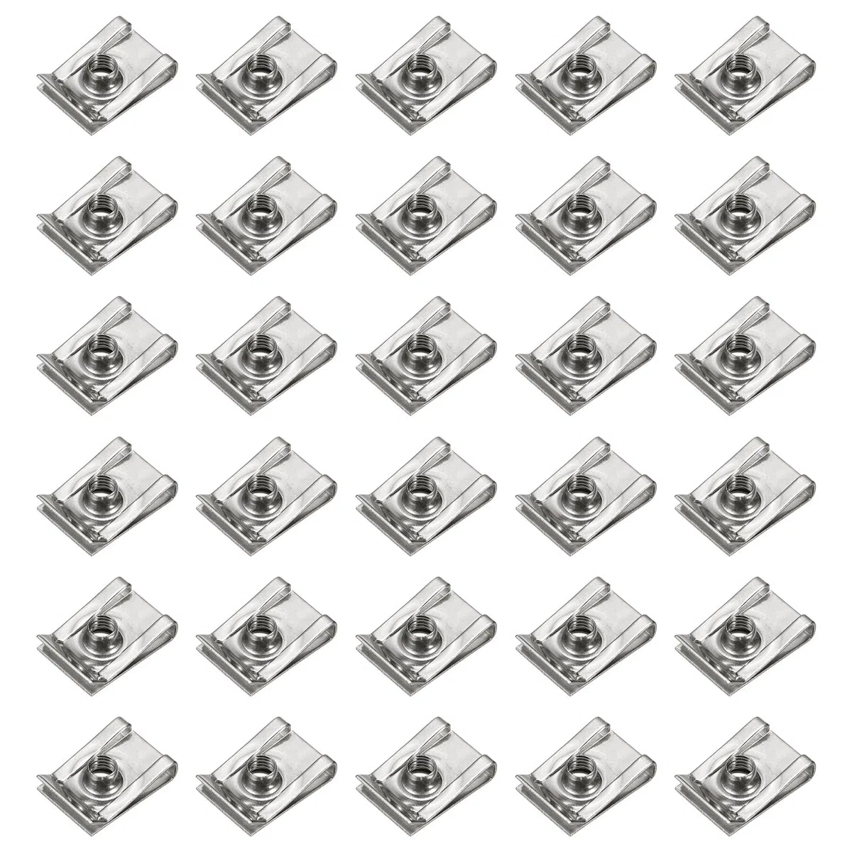 PATIKIL Tuerca De Clip Estilo U Pack De 30 M5-0.8 Tuerca Extruida Regular Tipo U Herrajes De Tuercas Acero Inoxidable 304 Para Automóviles Motocicletas Y Metales Color Plateado