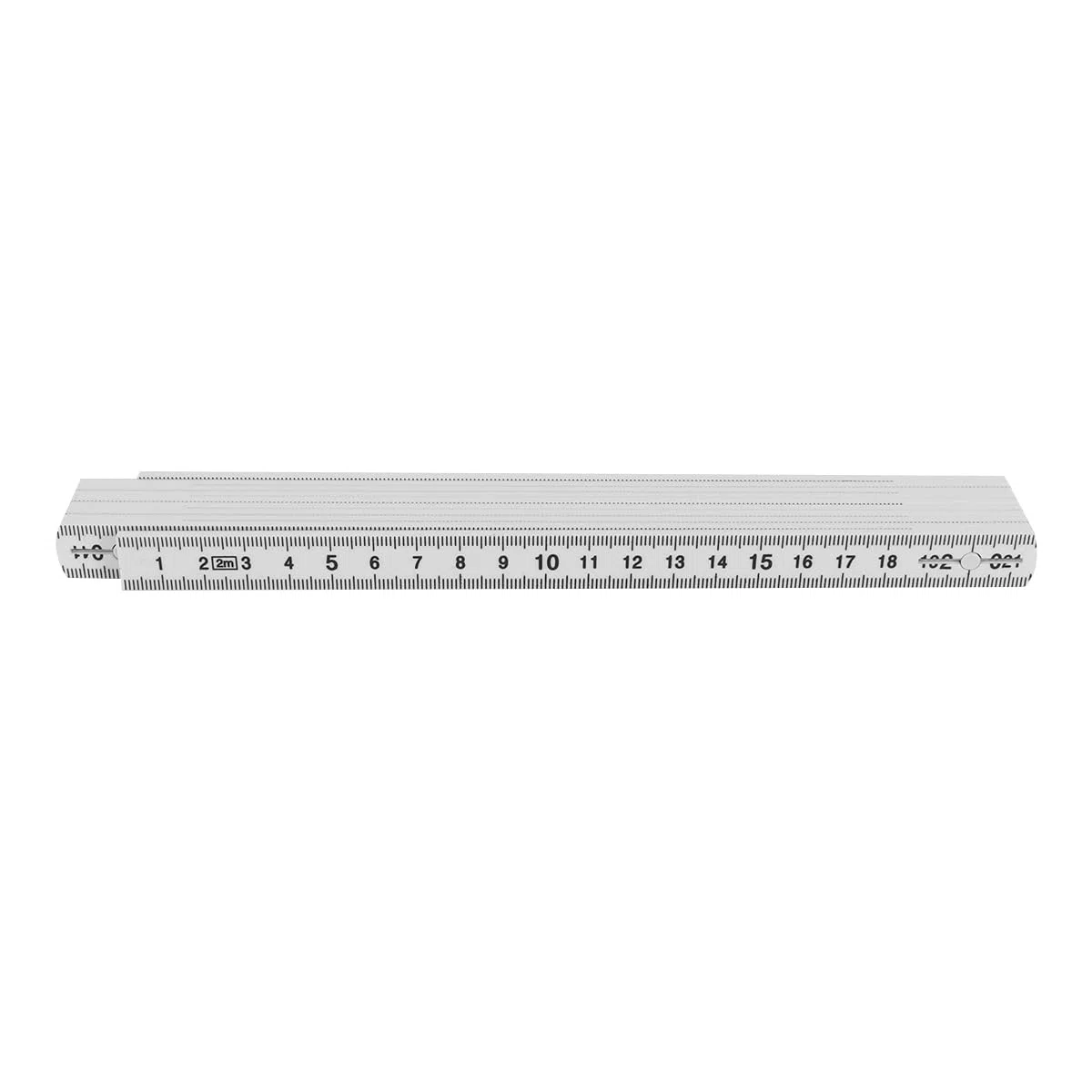 Regla plegable de 5 piezas, 2 m, de plástico y fibra de vidrio, blanca