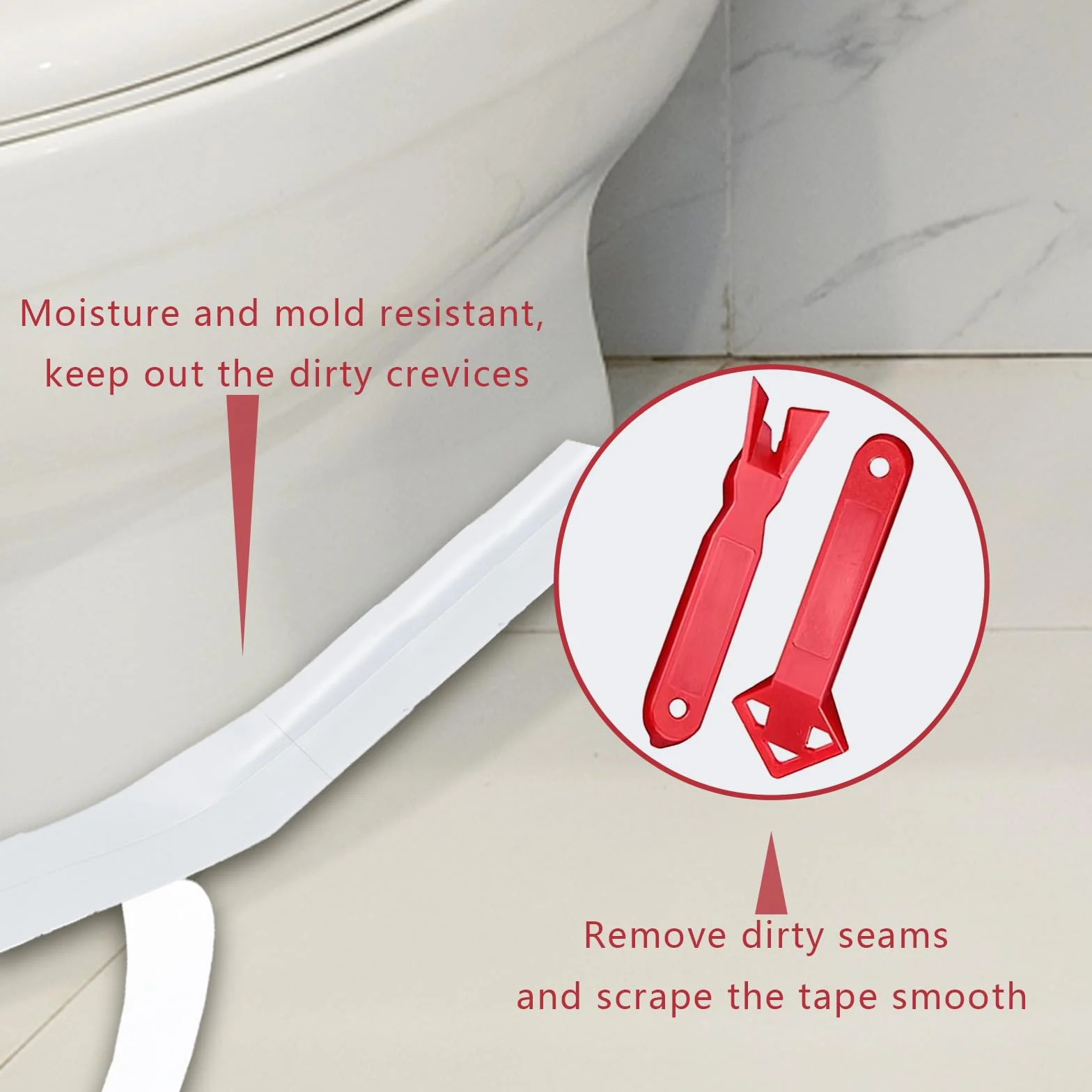 3 Rollos Cinta Selladora Impermeable, Cinta Baño Selladora, Cinta de Sellado Autoadhesiva, Antimoho Cinta Selladora Baño para Cocina, Lavabo, Baño, Aseo, Esquinas de Pared