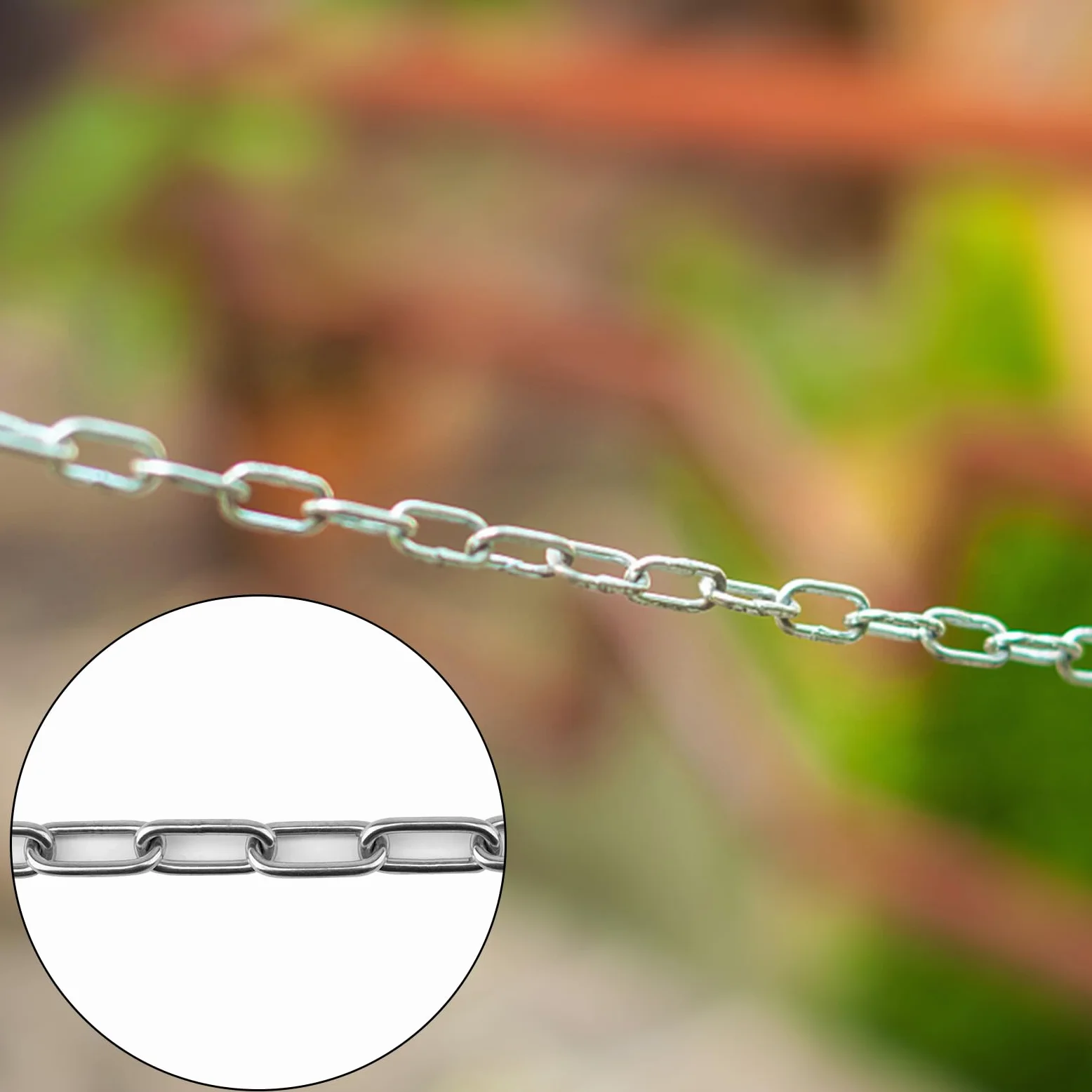 Cadena de acero inoxidable de 10 m x 3 mm, eslabones soldados, cadena de acero inoxidable, cadena de eslabones cortos, para bricolaje, cadena giratoria, secado de la cadena de la ropa