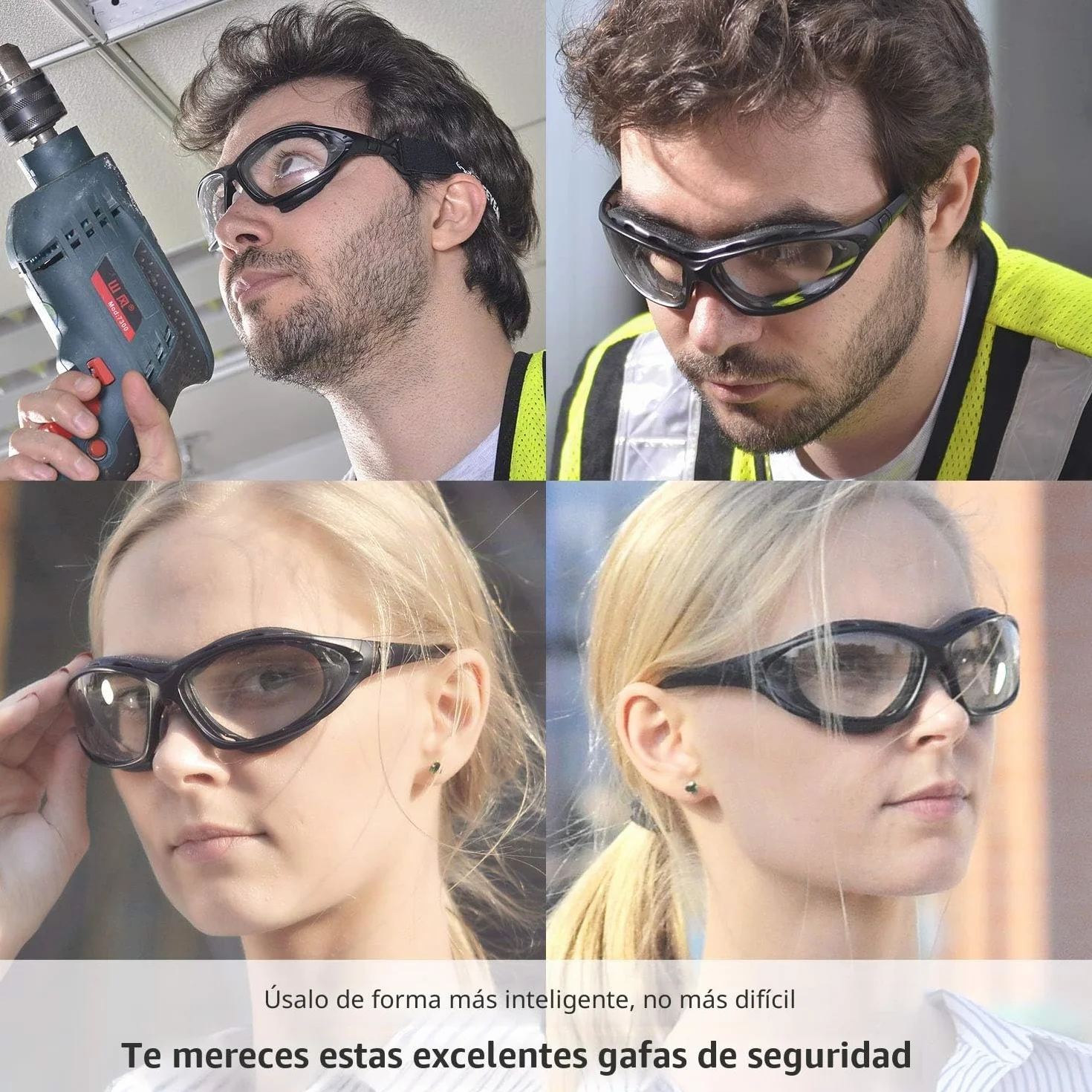 SAFEYEAR Gafas de Seguridad antiniebla y antifragmentación - SG002, gafas de trabajo profesionales teñidas con rayos ultravioleta para hombres y mujeres diy, protección ocular de laboratorio,molienda