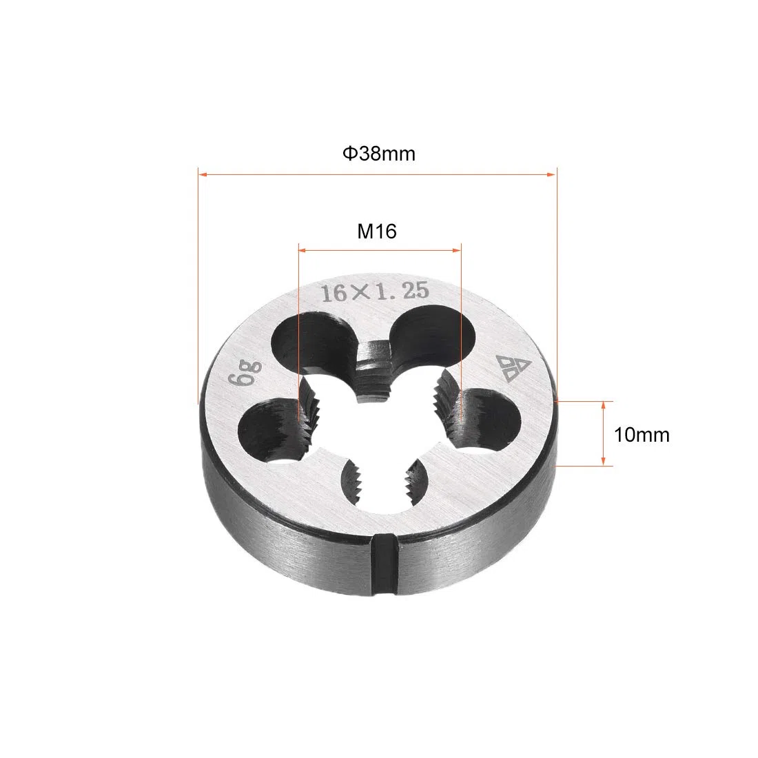 sourcing map Terraja, Terrajas de Roscar Métricas M16 X 1,25, Terraja Redonda 38mm Diámetro Exterior, Troquel para Roscar a la Derecha, Aleación de Acero