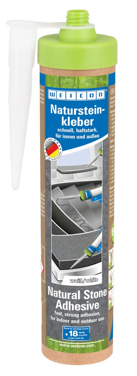 WEICON Adhesivo para Piedra Natural 290 ml, alta adhesión inicial, para todo tipo de piedra, para interior y uso exterior, sin disolventes, blanco