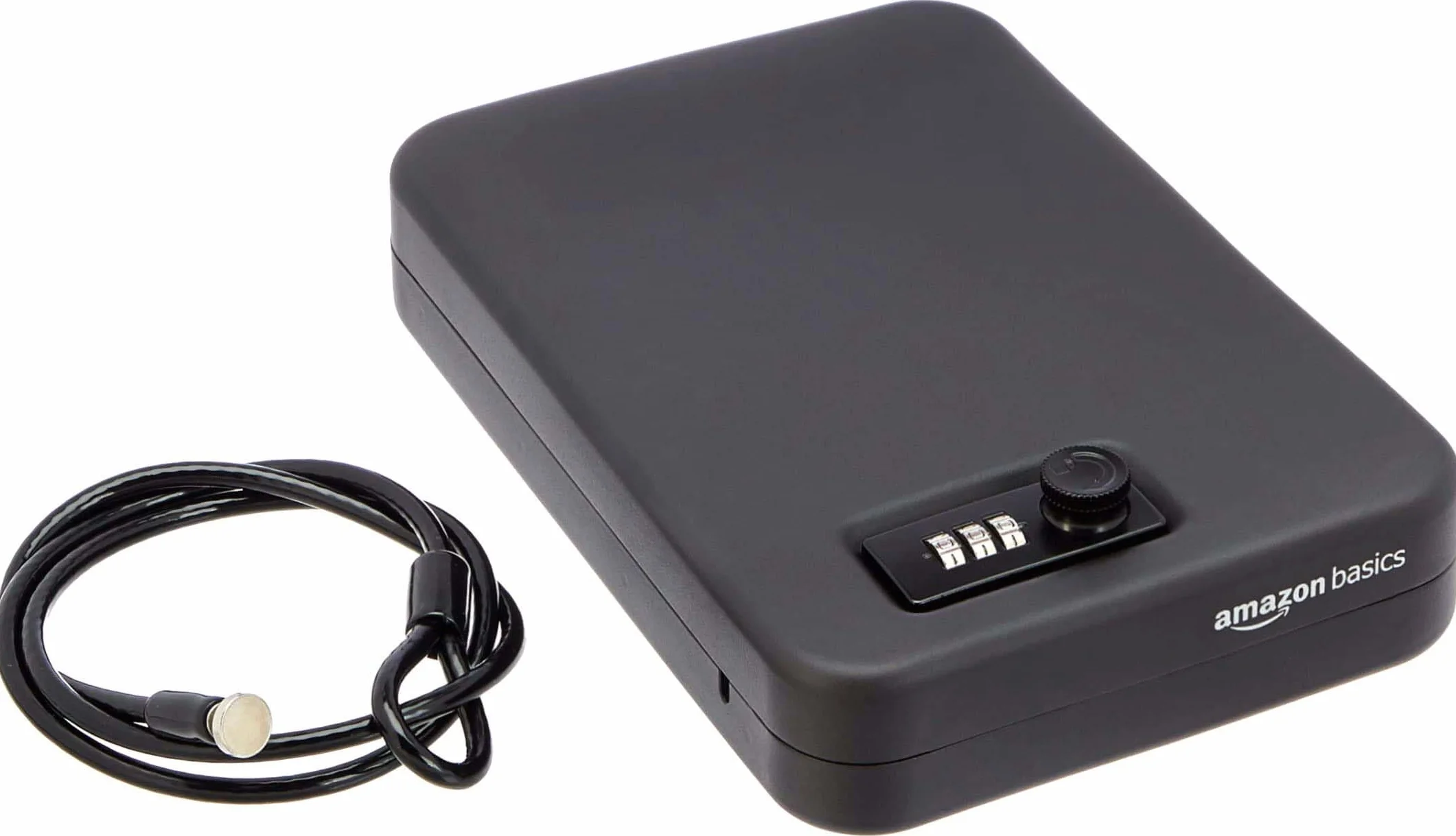 Amazon Basics Caja de seguridad portátil con cerradura de combinación, XL, negro