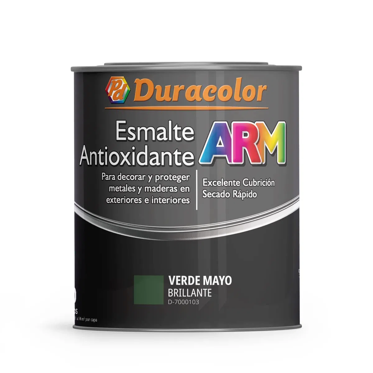 Esmalte Antioxidante ARM - Color Verde Mayo - 750 ml - Superficie Exterior e Interior - Acabado Brillante y de Rápido Secado - Excelente Dureza y Resistencia - Duracolor