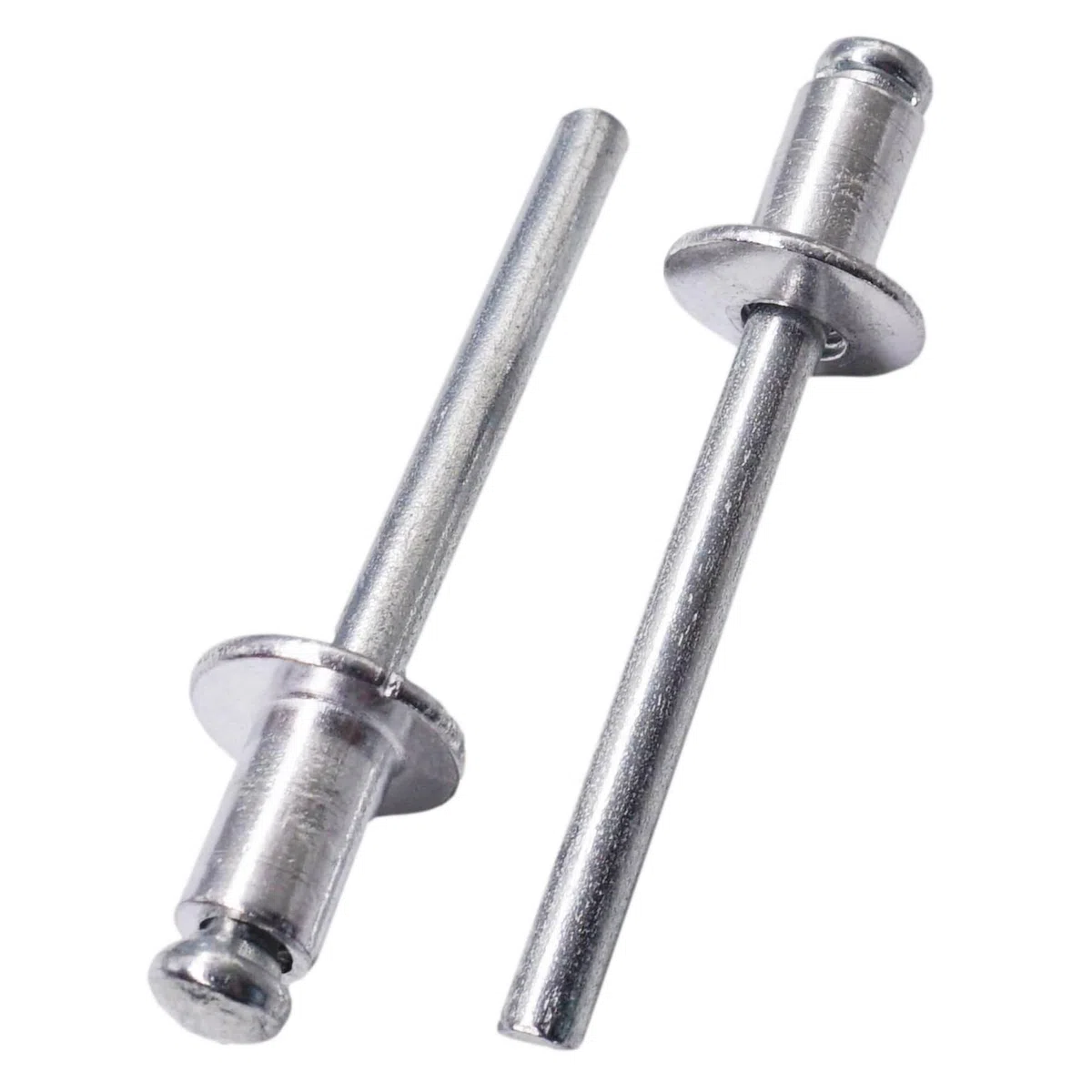 SKIR'CO (100 piezas) Remaches ciegos de aluminio 6,0 x 10 mm, mandril de acero, remaches de cabeza abombada, DIN 7337