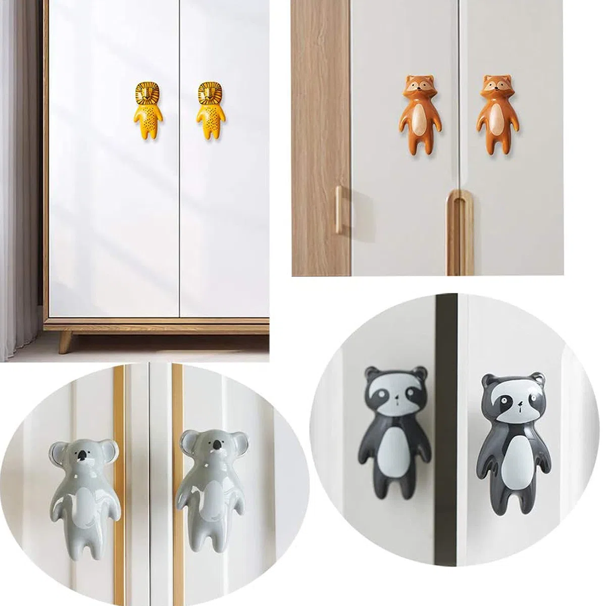 Pomos de armario Tiradores para Cajones Perillas Infantiles para muebles 5 Piezas