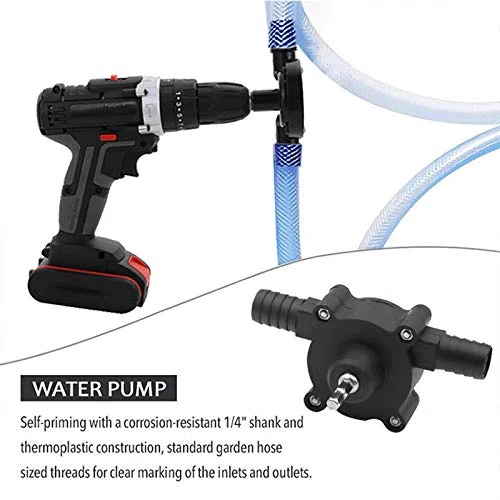 Mini bomba de taladro eléctrica portátil Bomba de agua con taladro manual Diésel Fluido de aceite Agua Bombas de transferencia autocebantes manuales Velocidad de bombeo rápida(Original)