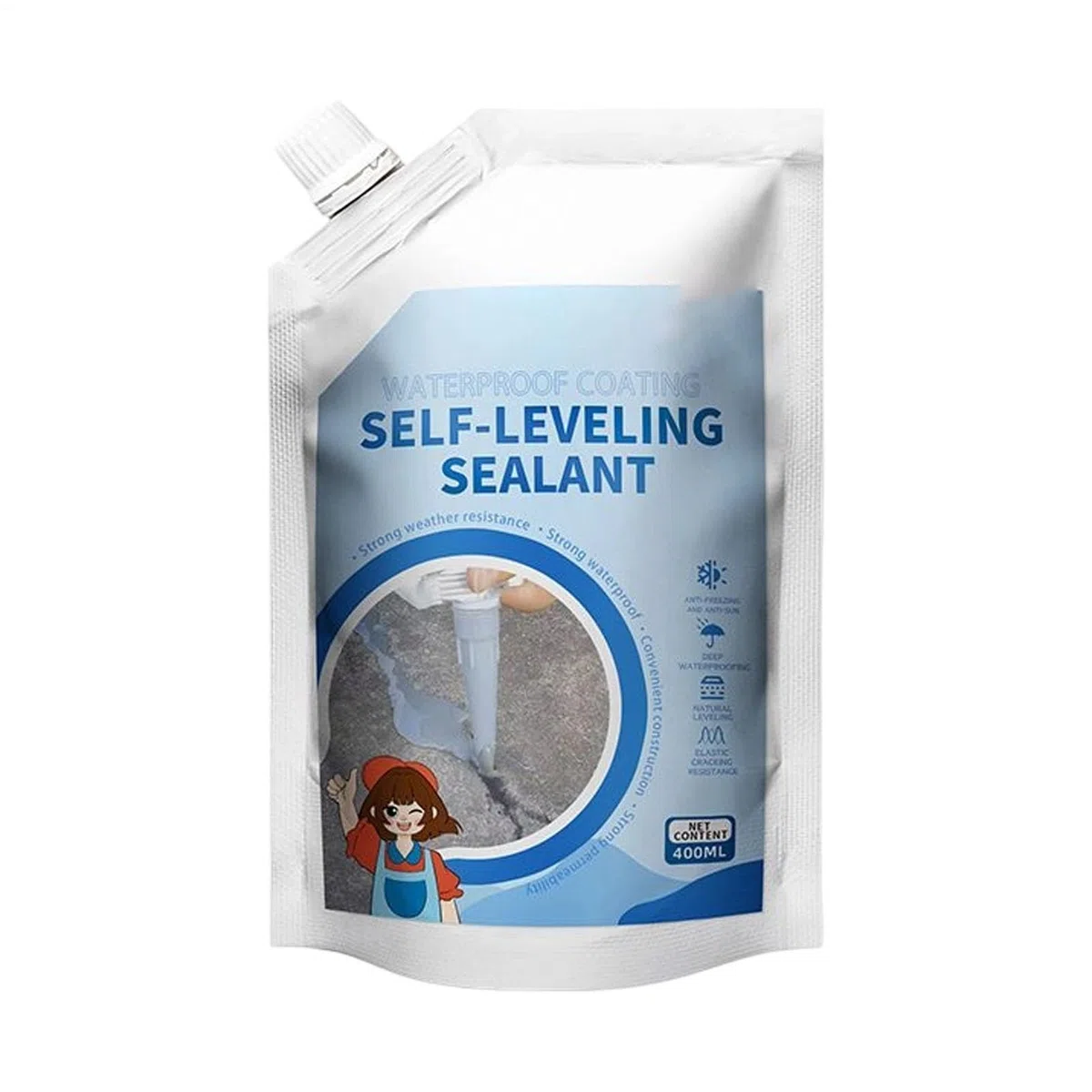 Calafateo de concreto, 9.06x5.31in Adhesivo de reparación de grietas de concreto pesado, 400 ml de pegamento de cemento sellador de calafateo, relleno de grietas para azulejos de construcción Grout la