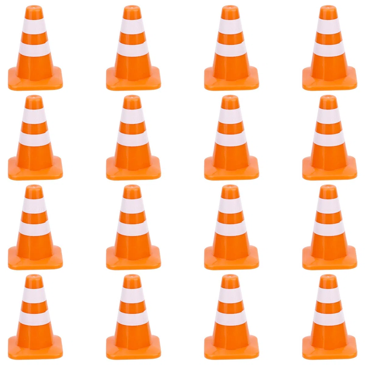 16 Uds Mini Conos de Tráfico, Pequeños Conos Seguridad para Construcción 3,5cm Señales Precaución Diminutas Mini Señales de Seguridad Vial Barricadas para Escenas Callejeras en Miniatura
