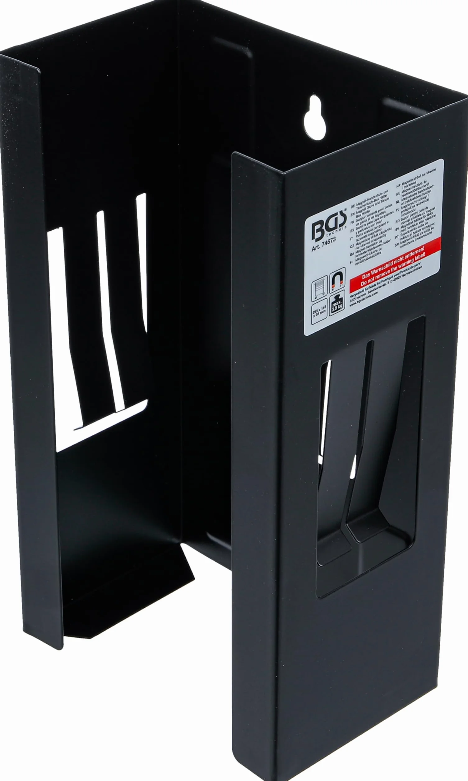 BGS 74673 | Soporte para caja de guantes y pañuelos con imán | 253 x 143 x 120 mm