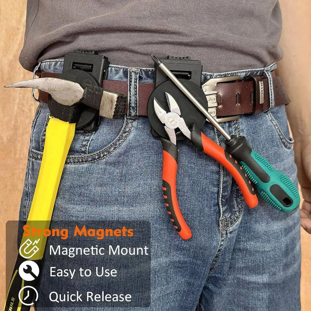 Clip Magnético para Cinturón Herramientas, Soporte Magnético Antideslizante para Cinturón, Accesorios para Cinturón Herramientas con Clip Magnético para Destornillador de Martillo