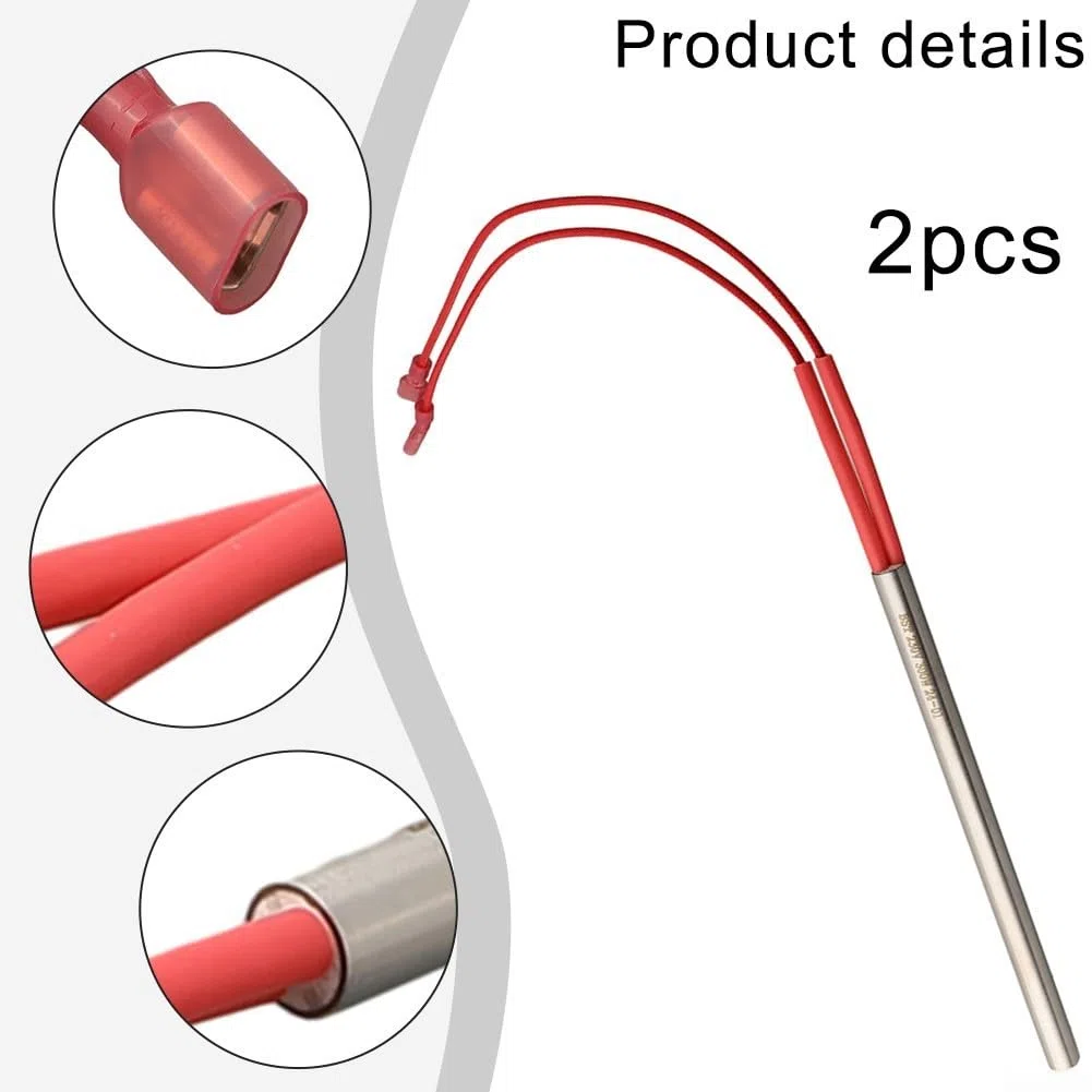 2 unids varilla de calefacción estufa de pellets Ignitor de madera Pellet Estufa Piezas Calentador Rod para pellets Pellets Pellet Estufa Reemplazo Kit de encendido brillante