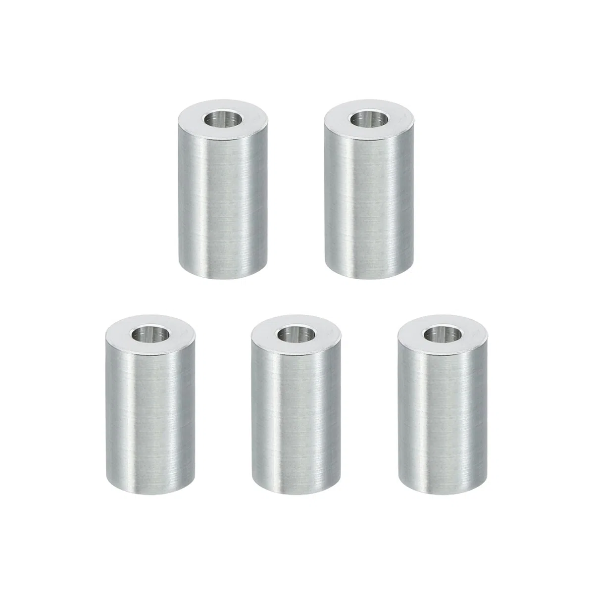 PATIKIL Separadores de Aluminio M6 5 Piezas Espaciadores Metálicos de Aluminio 6,2mm ID x 15mm OD x 30mm Longitud Aluminio Redondo Tornillo Separador Para Tornillos de 1/4" O M6