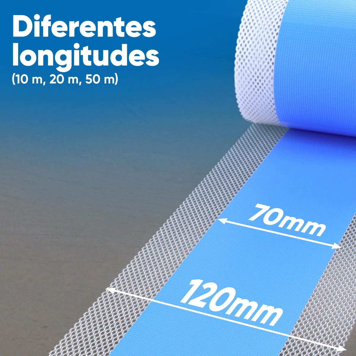 Bauhandel24 cinta aislante D11 10 metros color azul impermeabilización ducha cinta adhesiva azulejos membrana impermeabilizante agua stop malla impermeabilizante lámina impermeable cinta pladur