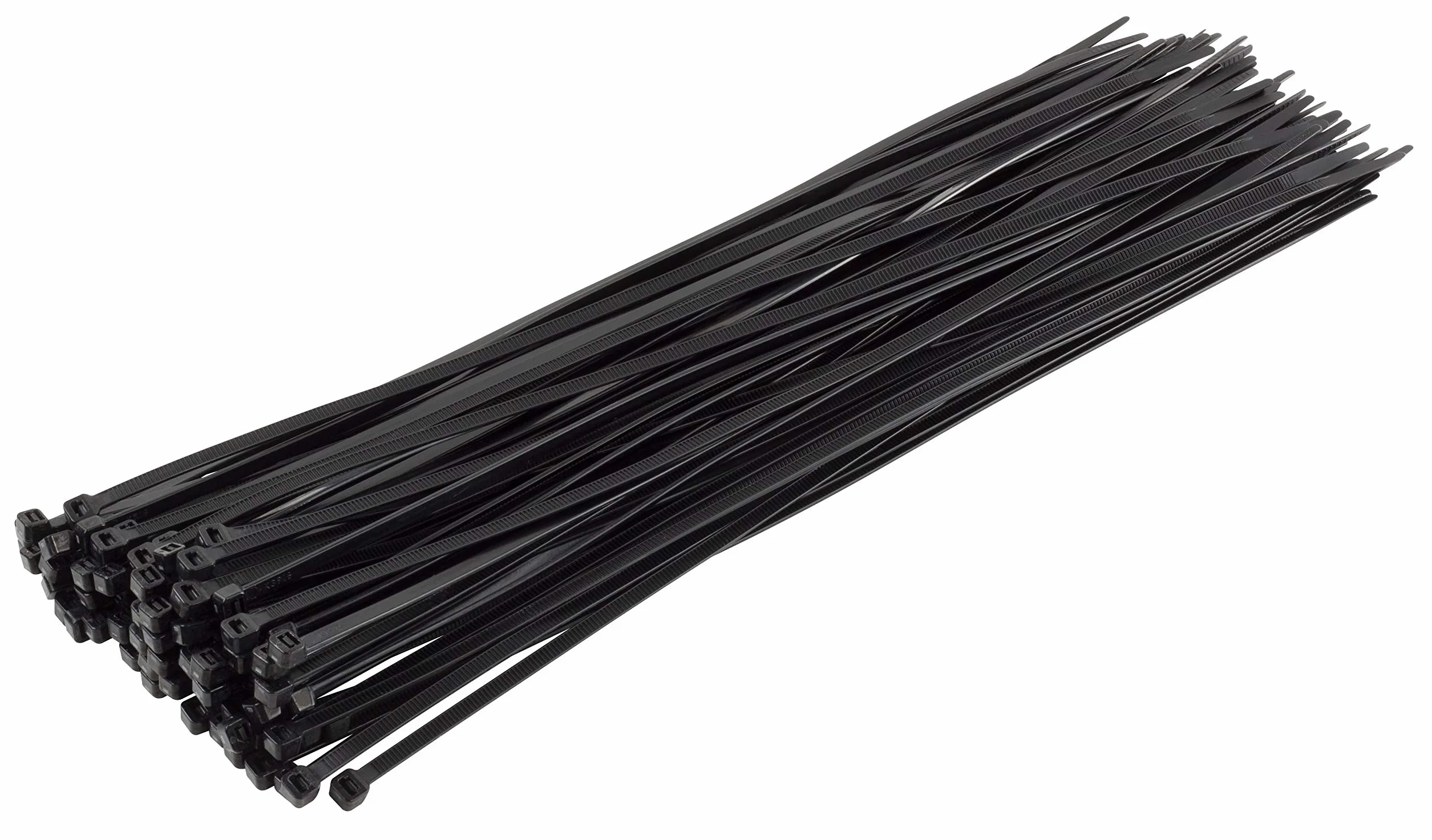 GTSE - Paquete de 100 bridas negras con cremallera, 35,5 x 0,5 cm, 22,7 kg de fuerza, bridas de nailon de 370 mm x 4,8 mm