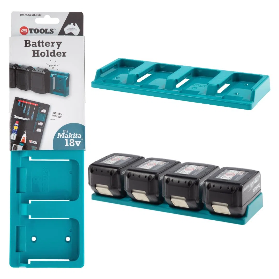 Soporte de Pared para baterías Makita de 18 V, Montaje fácil, Ideal para Taller o Furgoneta, con Plantilla de fijación