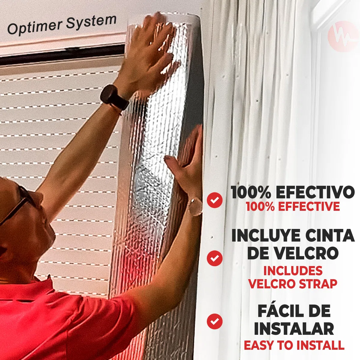 Aislante Termico Ventanas protege del Frio y Calor - 1.5x1.2m - Aislamiento Termico Autoadhesivo para Ventanas correderas - Incluye Velcro