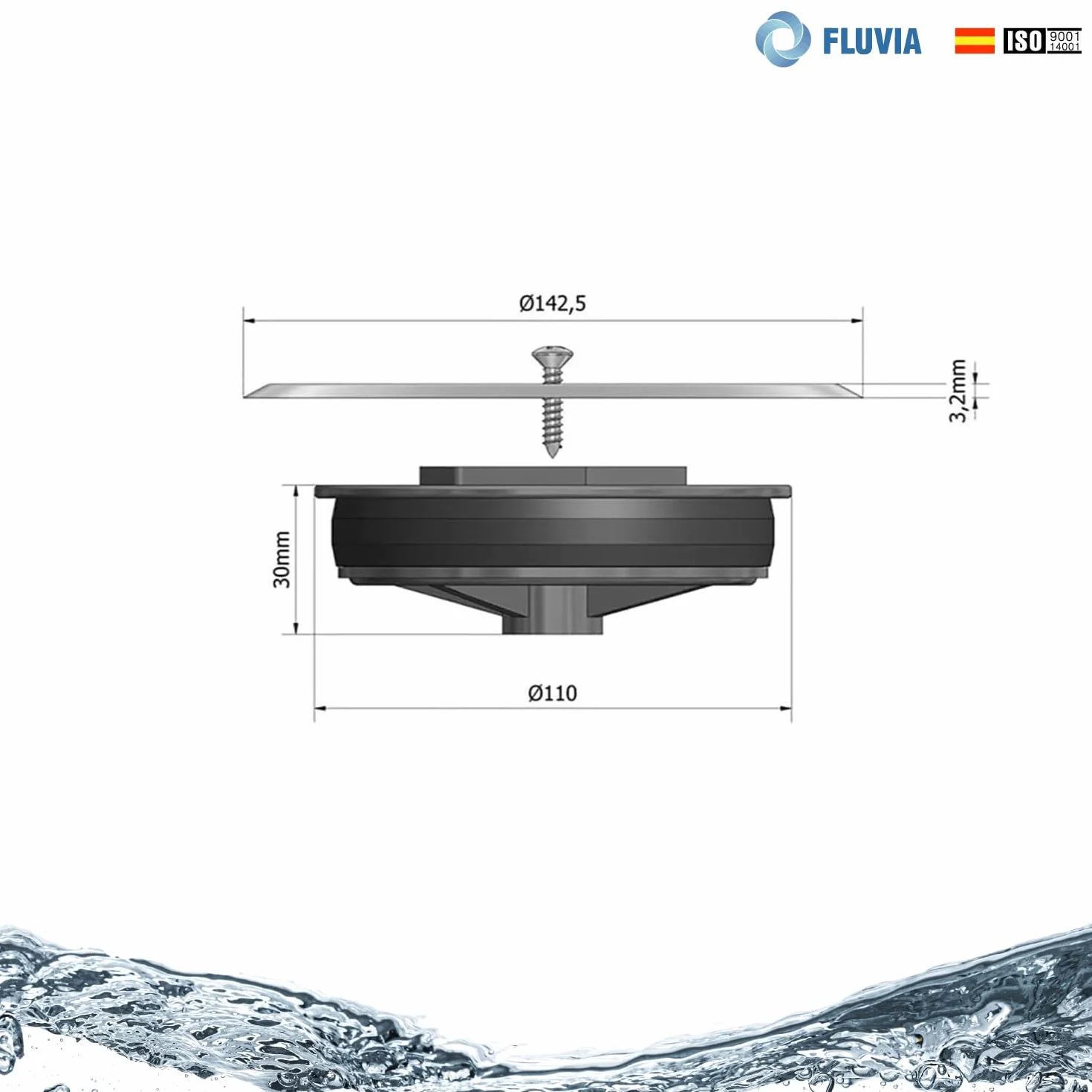 Tapa de Bote Sifónico con Válvula de Aireación Horizontal – Antiolores y Antirruidos – Ideal para Instalaciones de Baja Cota y Reformas – Acero Inoxidable