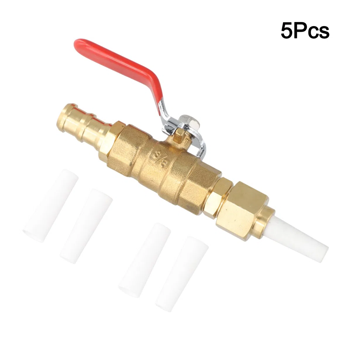 Kit De Montaje De Boquilla De Chorro De Arena De Cerámica con Conector De Válvula De Bola De Latón para Proyectos De Bricolaje, 4 Puntas De Alúmina (2,4/2,7/3,2/3,6 Mm)