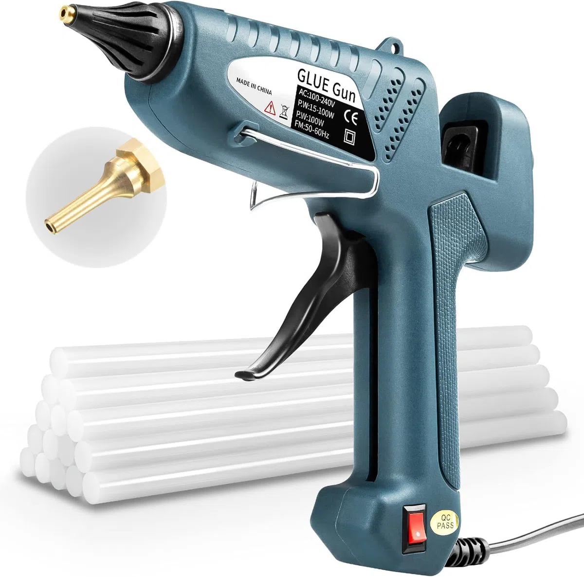Pistola Silicona Caliente 100W - Pistola Silicona Manualidades Pistola Pegamento Caliente 11mm Barras Pistola de Silicona Caliente