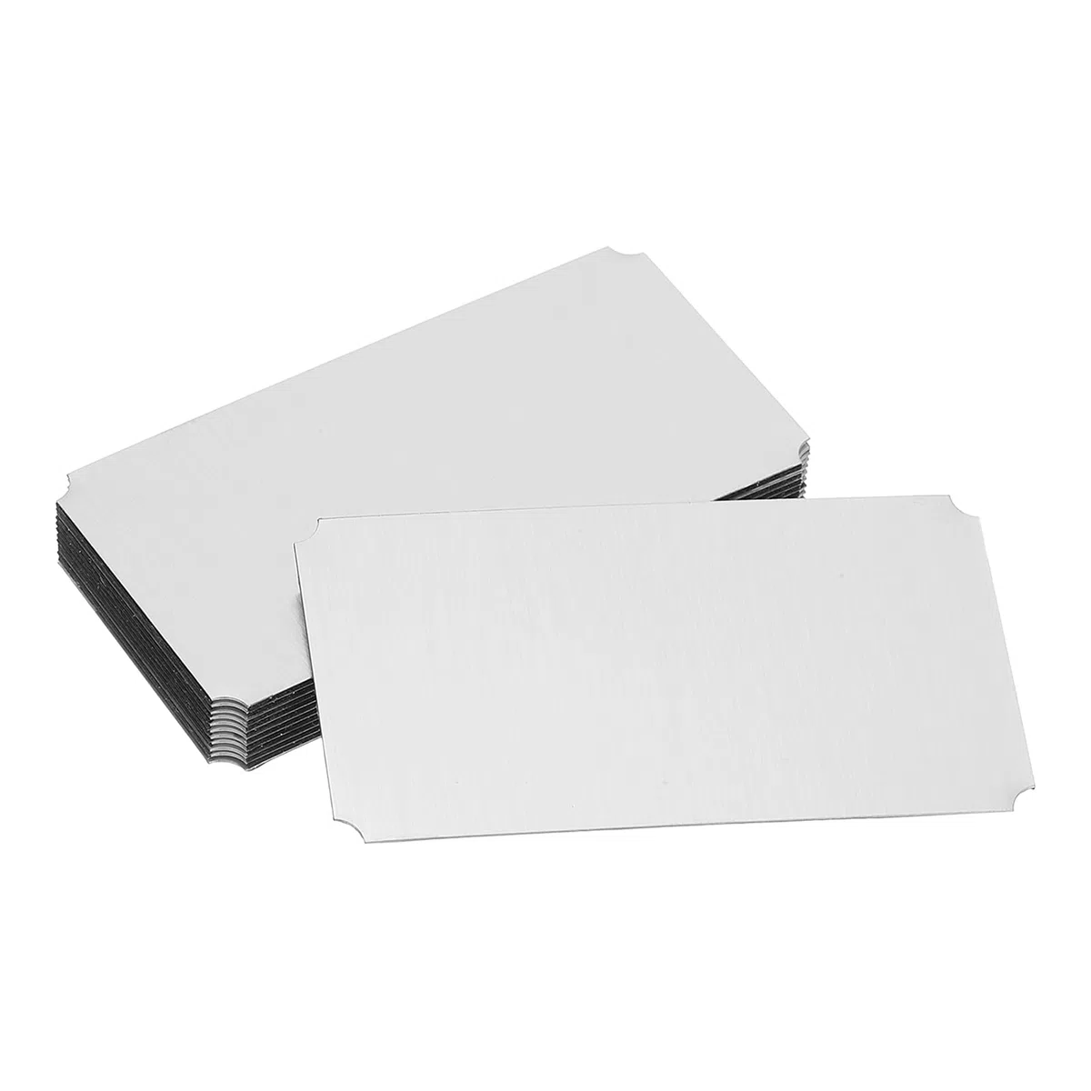 QUARKZMAN 12 Pcs Placas Identificación Blanco, 3.1 X 1.7" Placa Nombre Metal Grabada Con laser Adhesivo Fuerte Identificación Aluminio Anodizado Personalizable Para Señales DIY