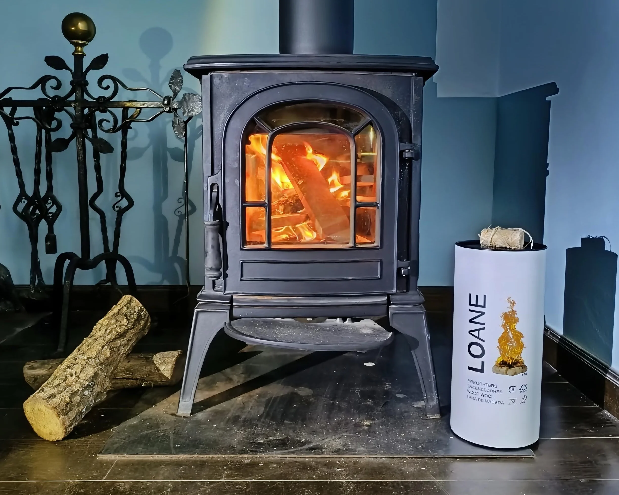 LOANE – Pastillas Encendido Chimenea – Encendedor Chimenea, Encendedor Barbacoa, Pastillas Encendido, Encendedores Ecológicos, Ecendedores Naturales, Encendedores De Lana De Madera.