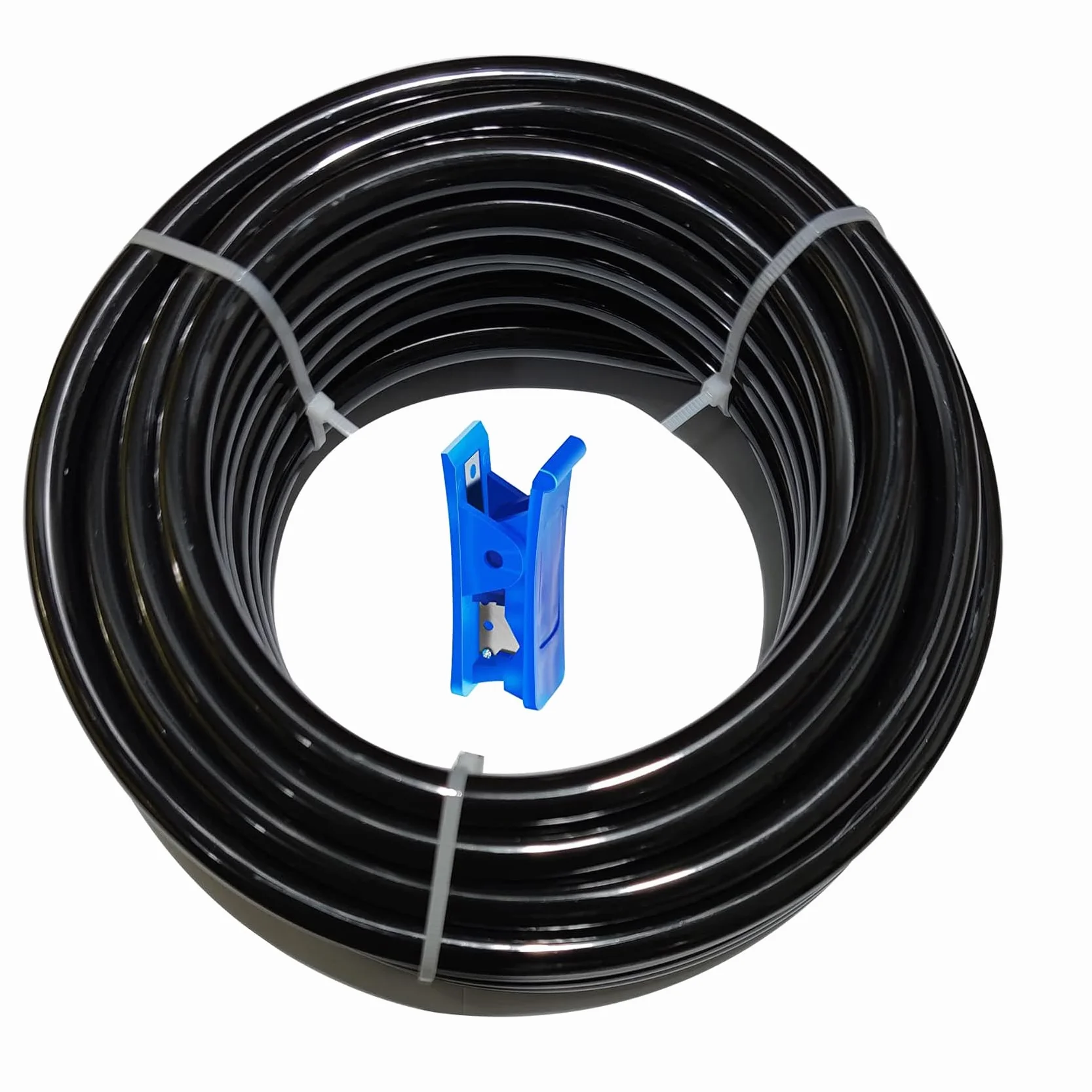 HUAZIZ Manguera neumática de poliuretano de 20 m, manguera neumática negra de poliuretano, manguera de aire comprimido flexible, exterior de 8 mm x interior de 5 mm + 1 cortador de manguera