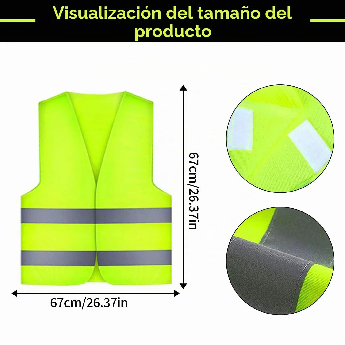 Chaleco Reflectante,10 PCS Chaleco de Seguridad,Chaleco de Seguridad de Alta Visibilidad,Amarillo Fluorescente,para Correr Moto Bicicleta de Seguridad Unisex
