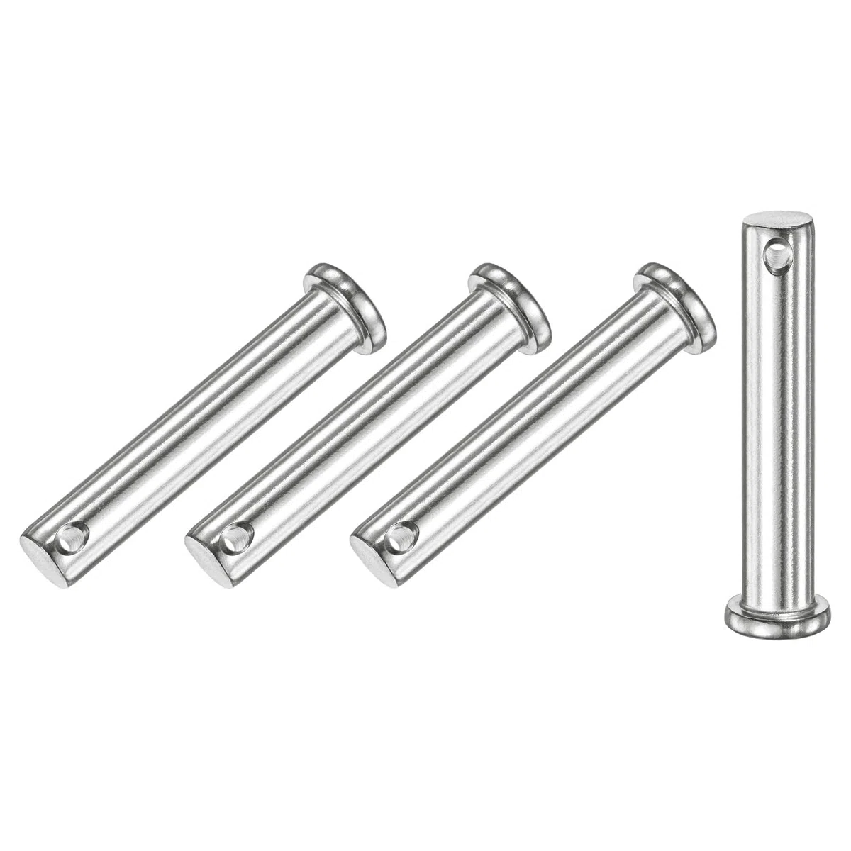 M METERXITY 4-Pack Pasadores de Horquilla de Orificio Único, M10 x 60mm Pasadores de Horquilla de Cabeza Plana de Acero Inoxidable 304, Pasador de Bisagra de Enlace Reutilizable