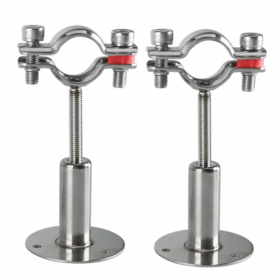Soportes de Tubería de Montaje en pared de Acero Inoxidable, 2 Piezas de Abrazadera de Soporte de Tubería Ajustable Correas de Tubería con Tornillos para Tubo de Dia 19 mm(1/2 pulgada)