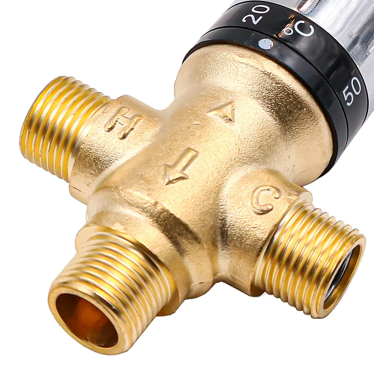 Tanque de Agua Caliente Termostático Ducha Cartucho Mezclador Válvula Tubo de latón Termostato Grifo Control de Temperatura del Agua Válvula mezcladora