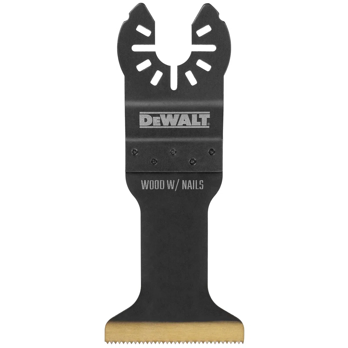 DEWALT Cuchilla oscilante para madera con clavos, ancha, recubierta de nitruro de titanio (DWA4204), color negro