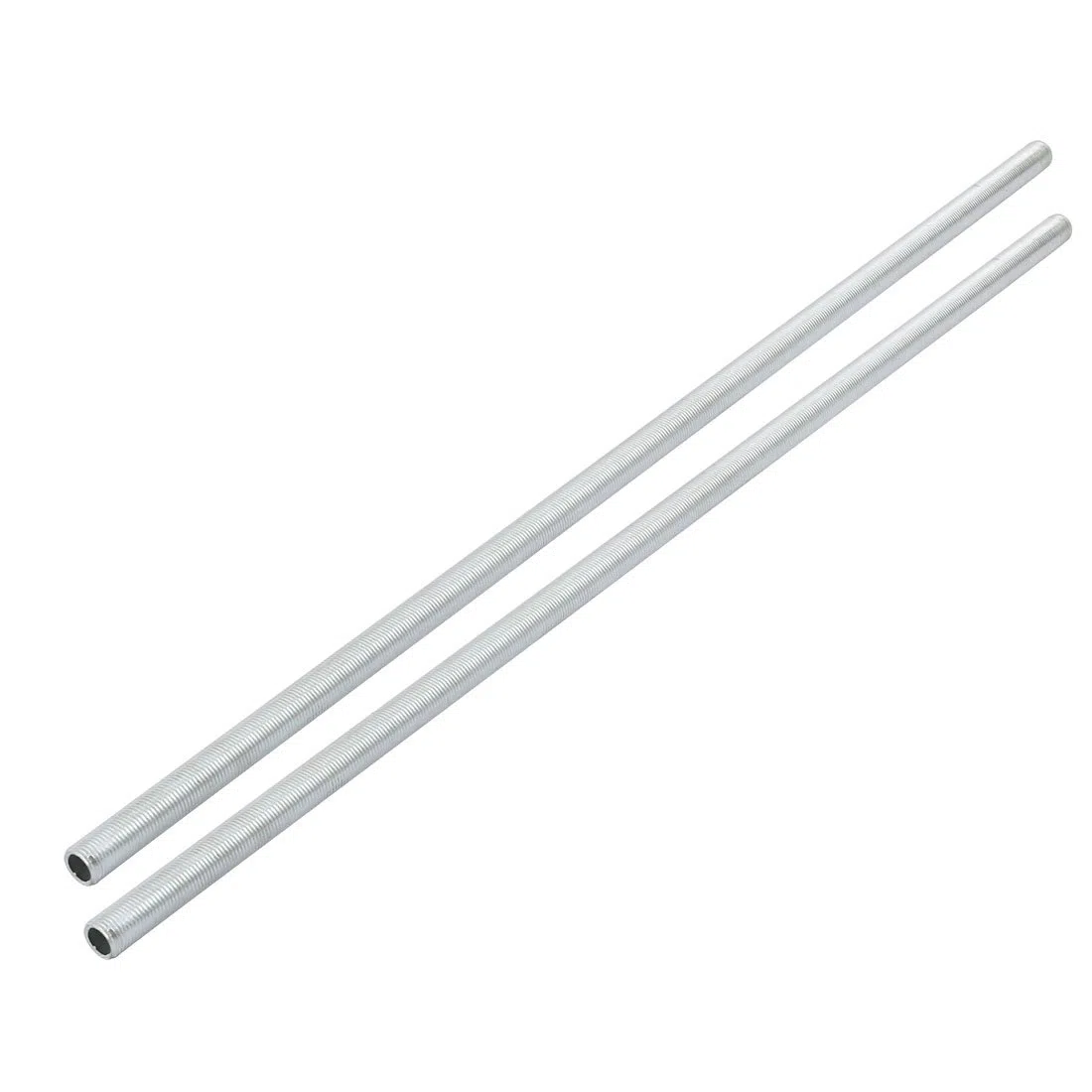 sourcing map Lámpara Tubo Boquilla, M10 Rosca 420mm Longitud Hueco Lámparas Reparación Pieza Herraje para Lámpara Luces, Zinc Chapado Plateado Tono, Paquete de 2