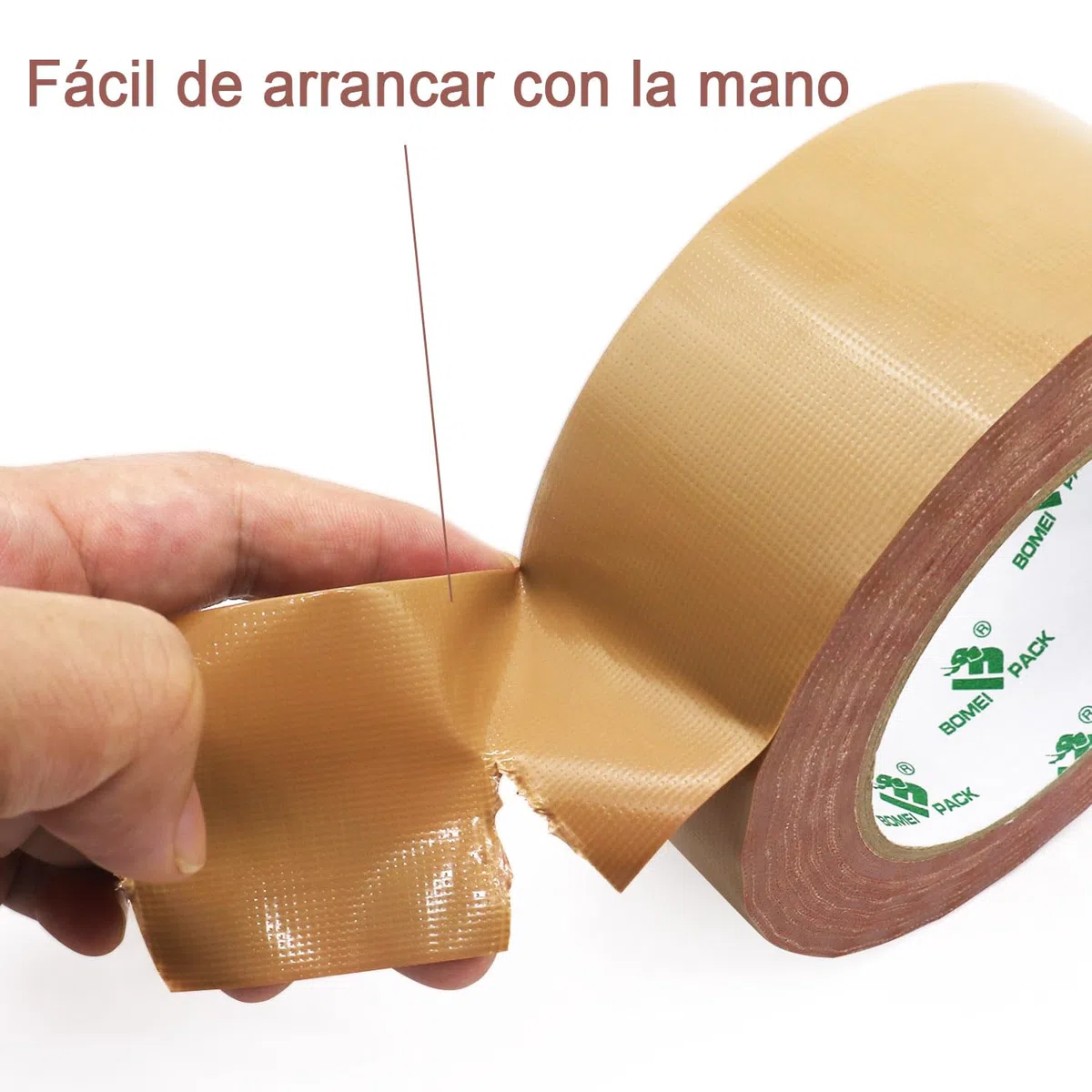 BOMEI PACK- Cinta Americana Cinta aislante de alta resistencia, 5 cm x 50 m, marrón, set de 2, uso general, reparaciones del hogar y el coche, bricolaje, actividades al aire libre