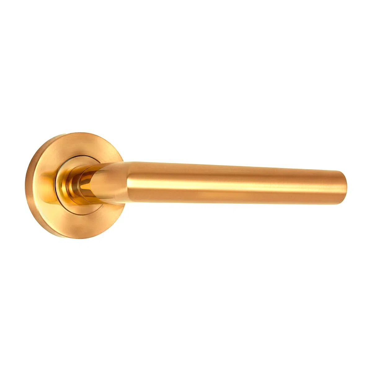 MICEL - 05651 - Juego de Manilla con Roseta (53 mm) y Maneta de ángulo recto, en acero inoxidable, Color dorado (brillo) PVD, 148 x 53 x 70 mm